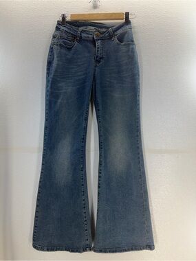 Dazy Women’s High Rise Wide Leg Jeans Stretch Blue Size Small